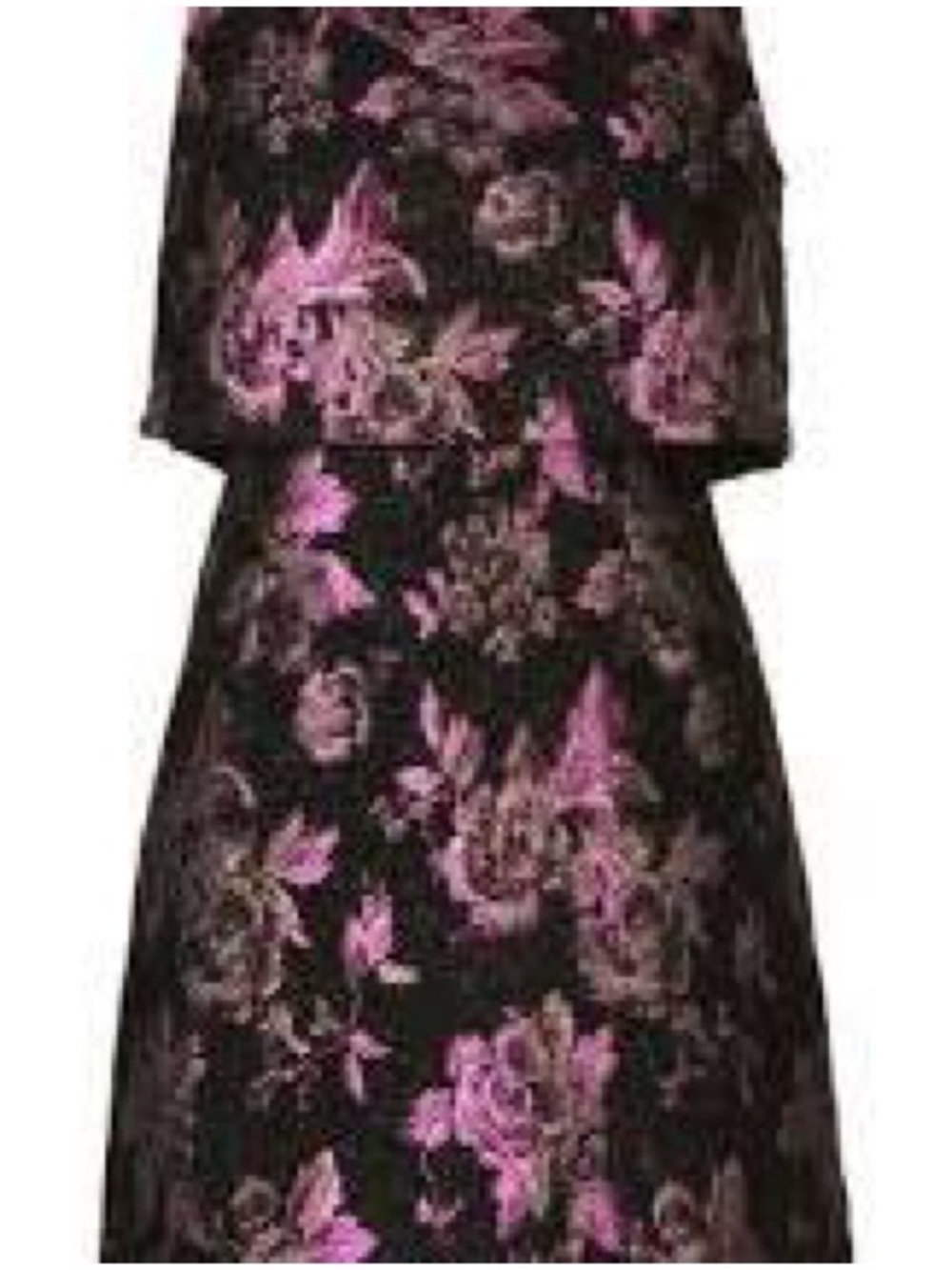 Topshop Black Dress with Pink Floral Jacquard